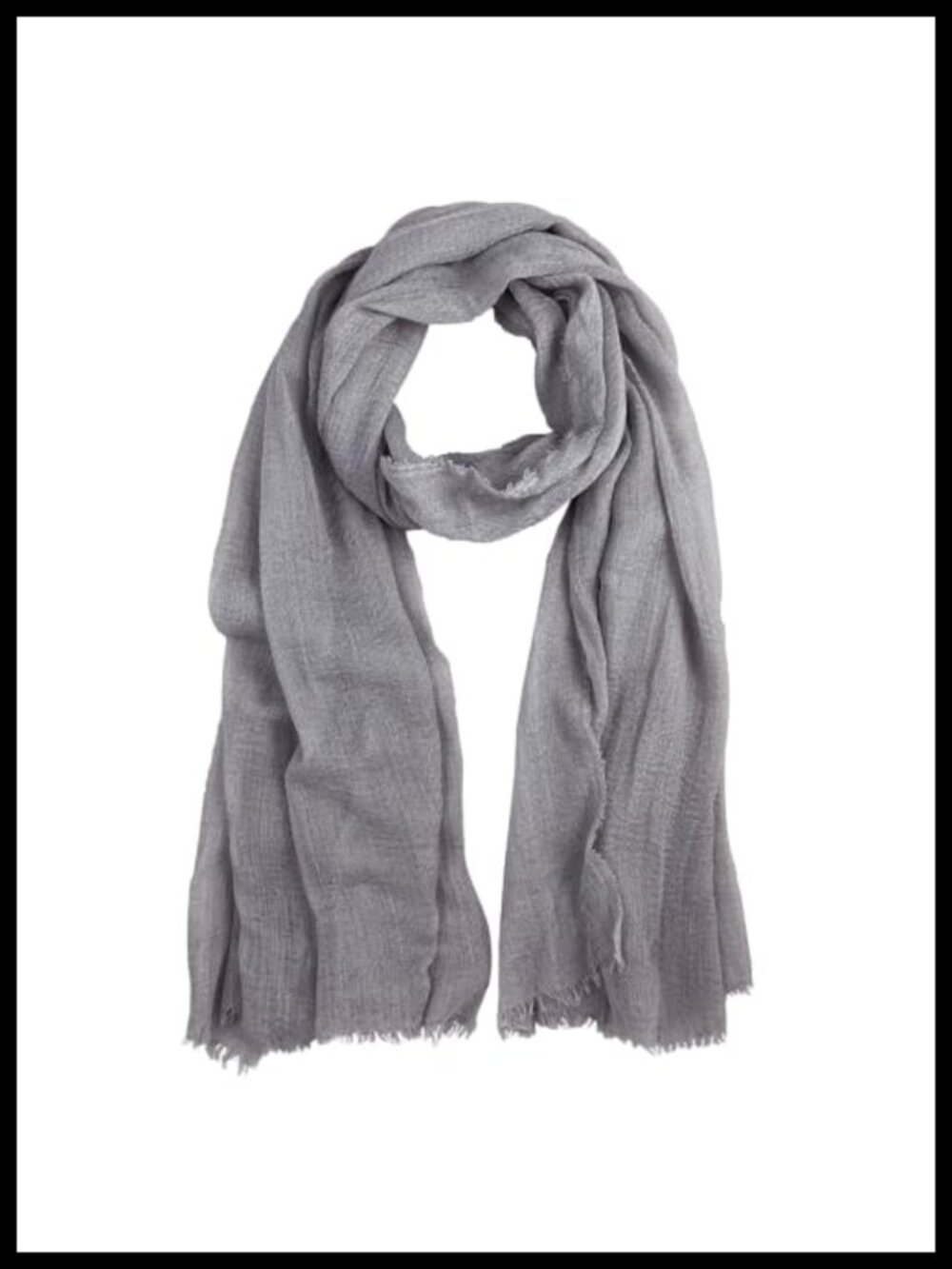 Oversized Cotton Blend Crinkle Scarf with Fringed Edges 35x70 Shawl Wrap